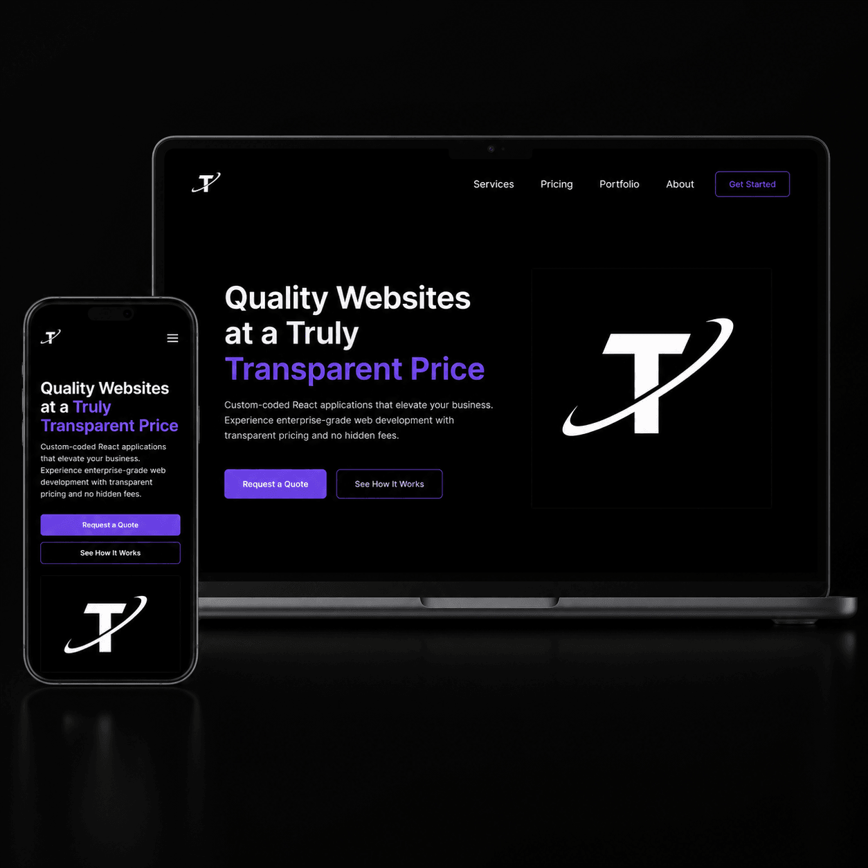 True Price Websites on desktop and mobile